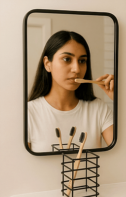 Biodegradable Bamboo Toothbrush with Soft Charcoal Bristles Biodegradable Bamboo Toothbrush with Soft Charcoal Bristles