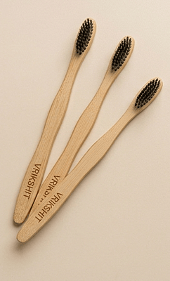 Biodegradable Bamboo Toothbrush with Soft Charcoal Bristles Biodegradable Bamboo Toothbrush with Soft Charcoal Bristles