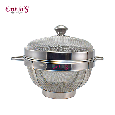 Onions Stainless Steel Fruit and Vegitable Basket with Lid Suitable for Dining Table Decor