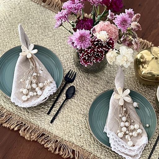 Beaded napkin Rings x 2