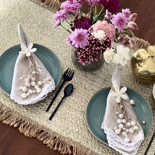Beaded napkin Rings x 2