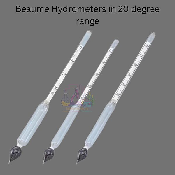 Beaume Hydrometers in 20 degree range