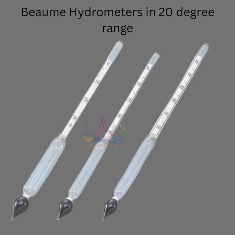 Beaume Hydrometers in 20 degree range