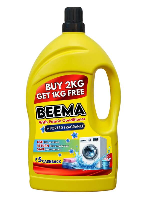 BEEMA Washing Liquid 3KG – 2-in-1 Detergent with Fabric Conditioner for Soft & Fresh Clothes