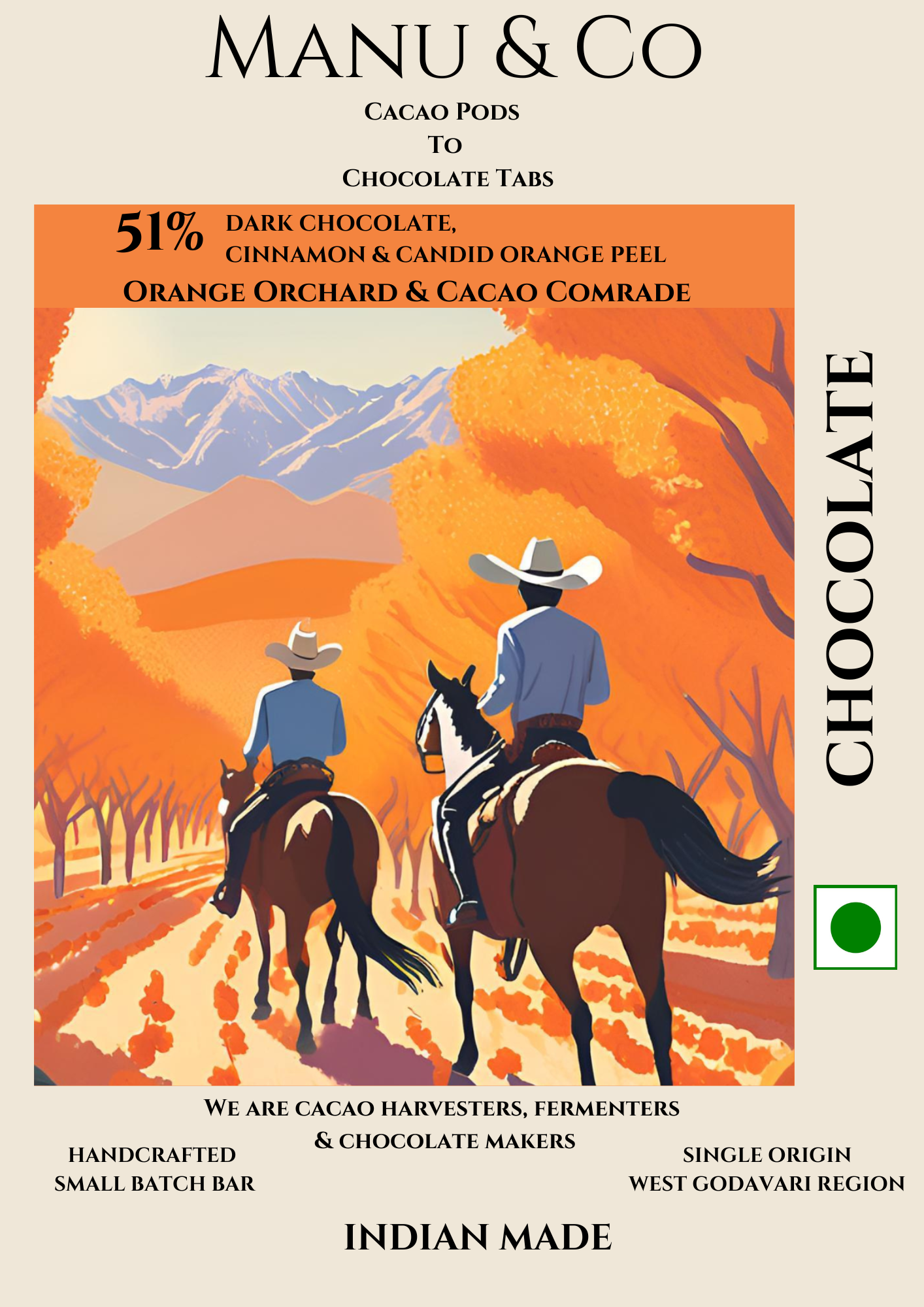 64% Dark Chocolate, Candid Orage peel