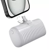 Portronics Power Pebble 5000mAh Powerbank – 20W PD Output | Foldable Pin | LED Indicator (White)