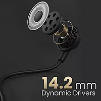 Portronics Gamma A In-Ear Metal Magnetic Earbuds – On/Off/Volume Switch | TPE Cable | 3.5mm | Black