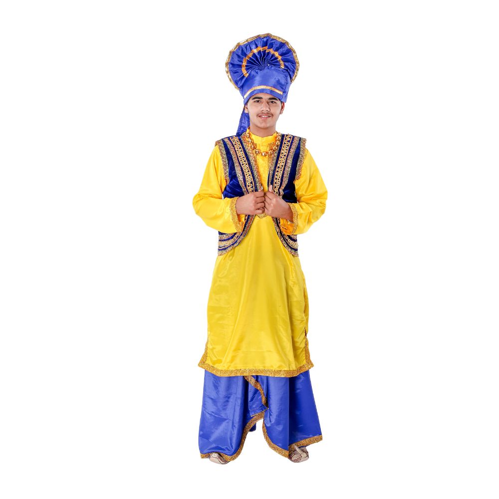 Boys Bhangra Dance Costume Blue & Yellow Boys Bhangra Dance Costume Blue & Yellow