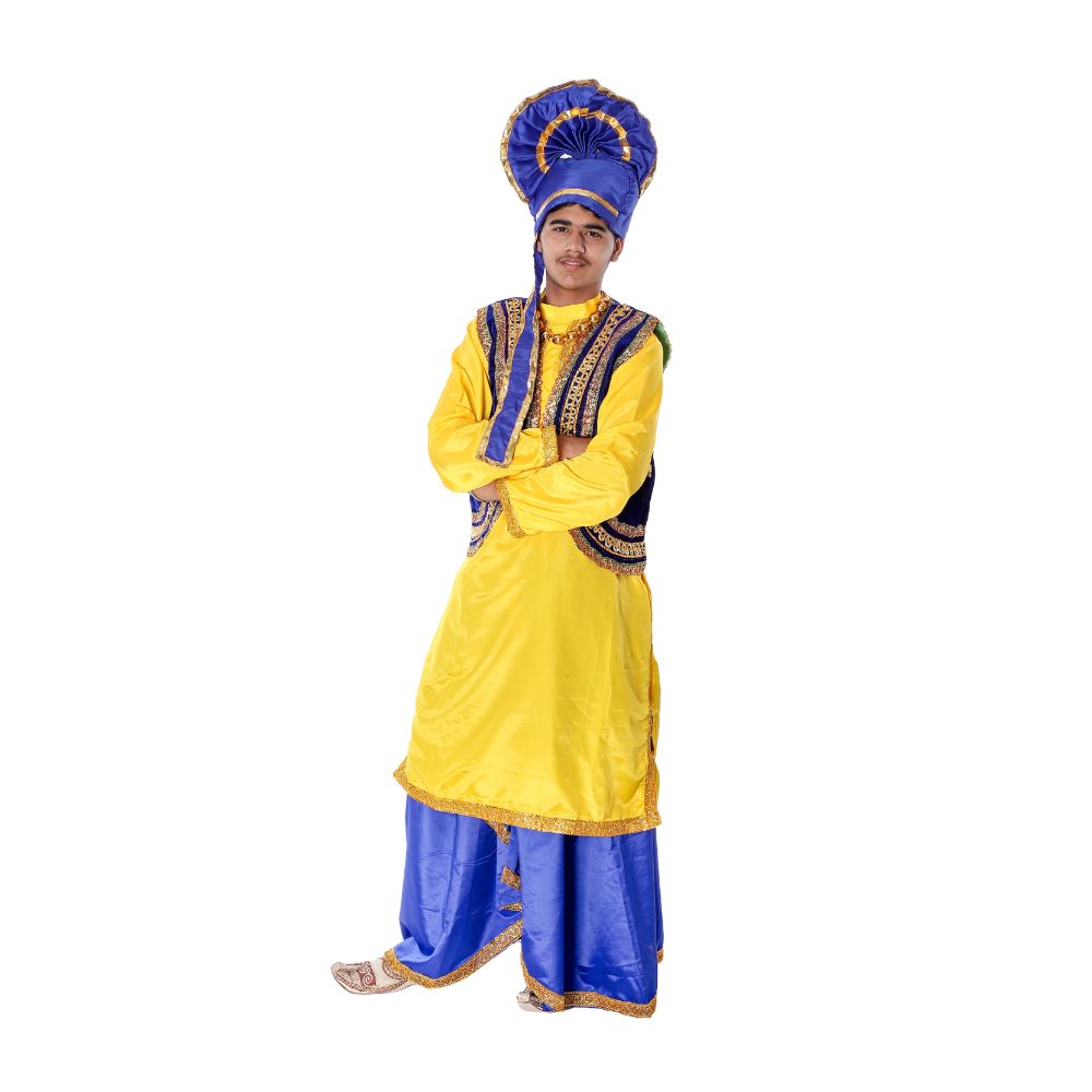 Boys Bhangra Dance Costume Blue & Yellow Boys Bhangra Dance Costume Blue & Yellow