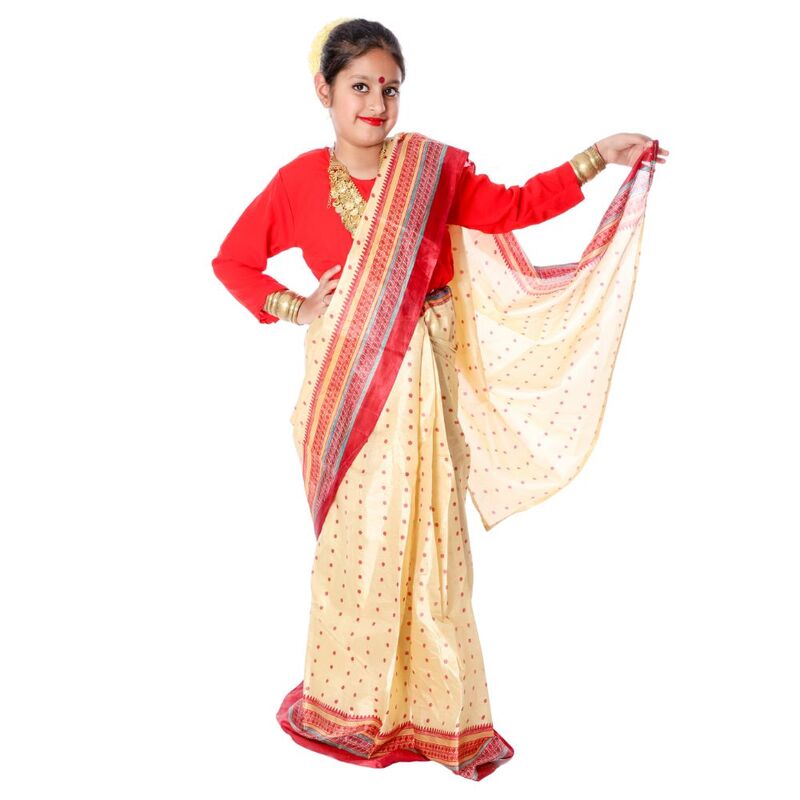 Bihu Dance Saree Fancy Dress Costume