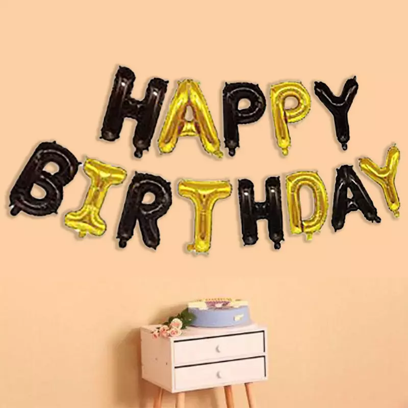 Birthday Foil Banner (Gold Black)