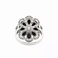 Stunning Flower Cluster Ring with Black Gemstones