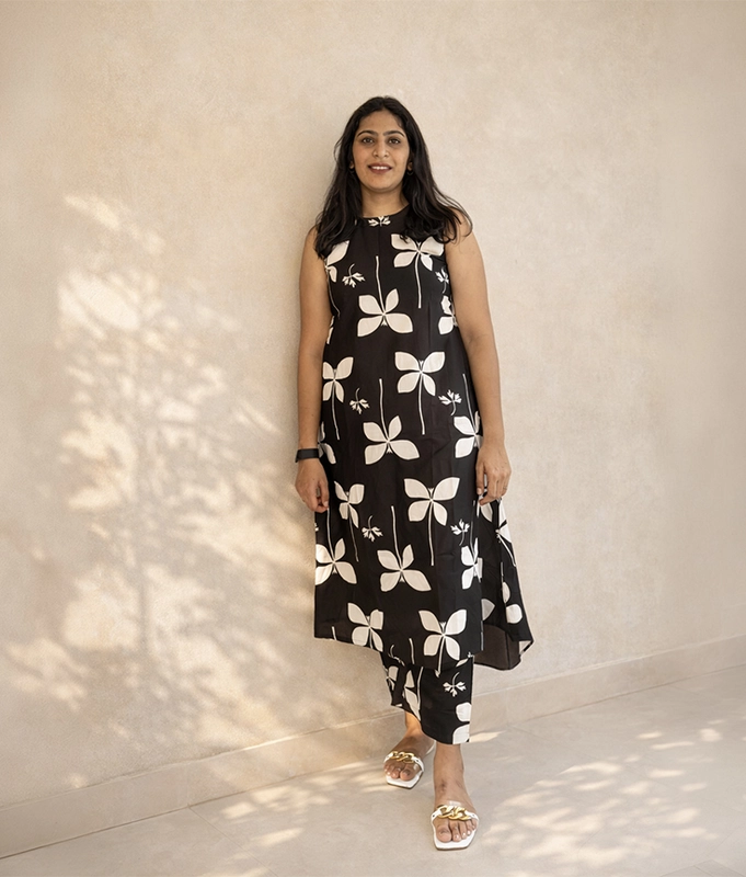 Black Blossom Co-ord Set