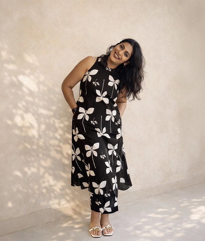 Black Blossom Co-ord Set
