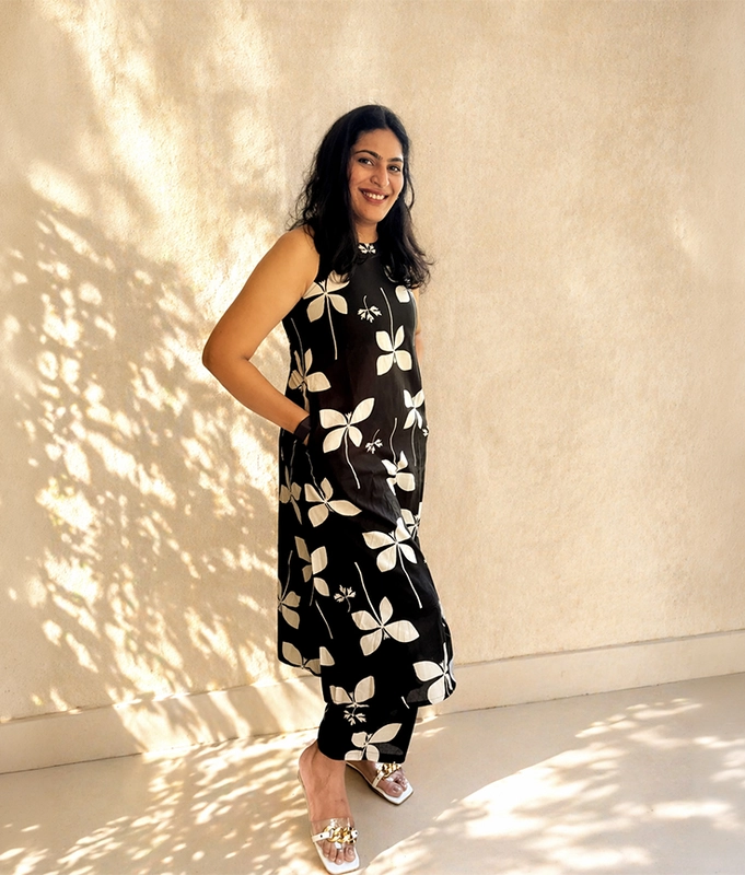 Black Blossom Co-ord Set
