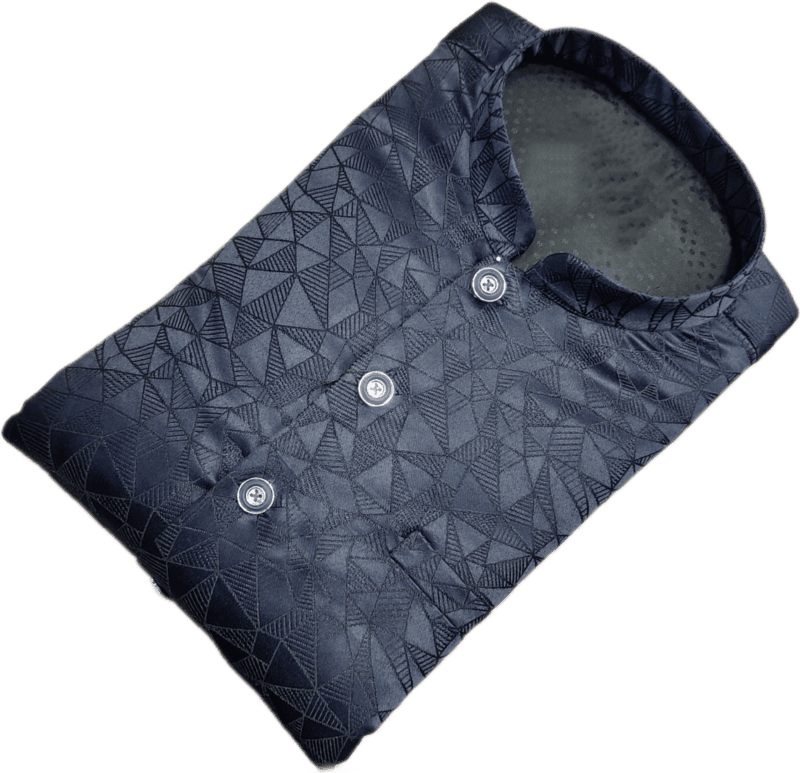 Black Self Design Jodhpuri Shirt