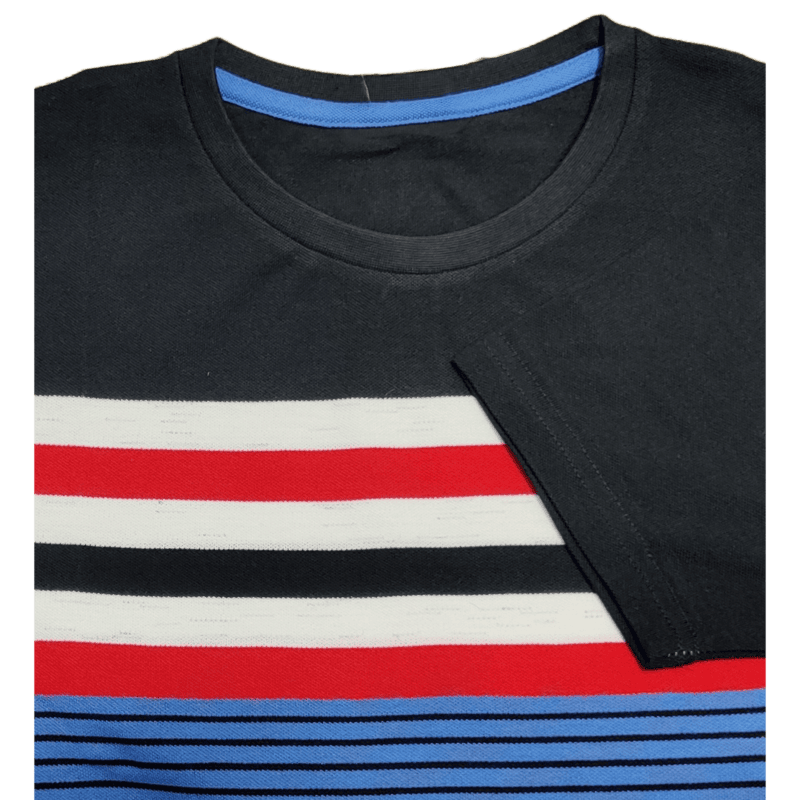 Black Stripes Round Neck Tshirt