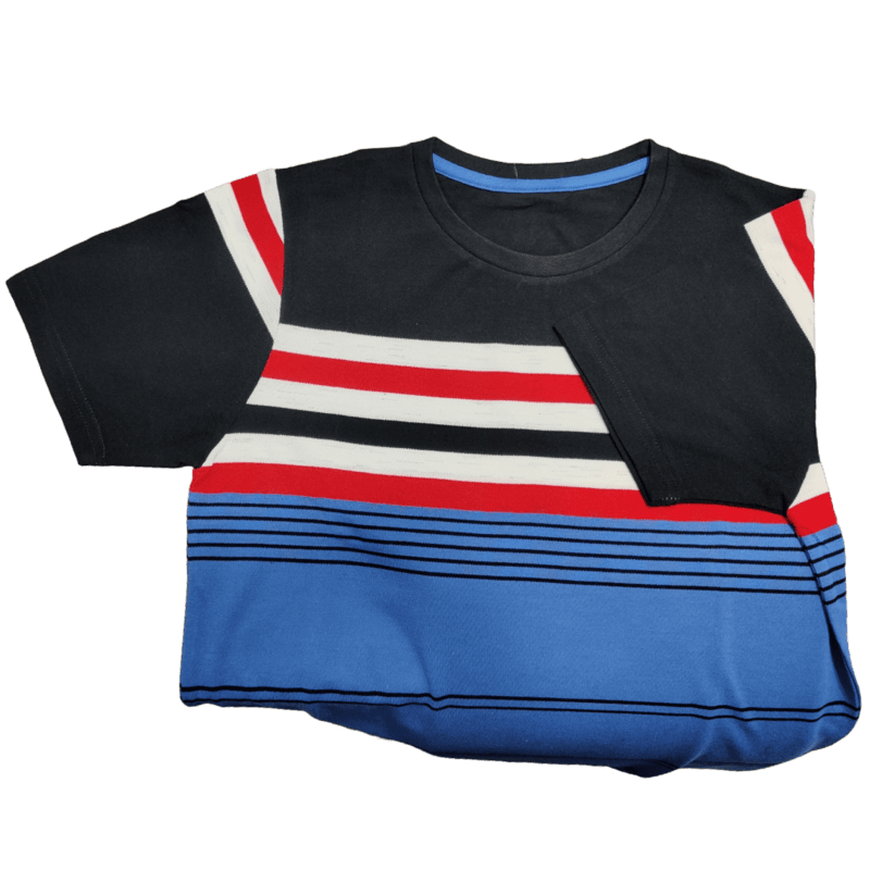 Black Stripes Round Neck Tshirt