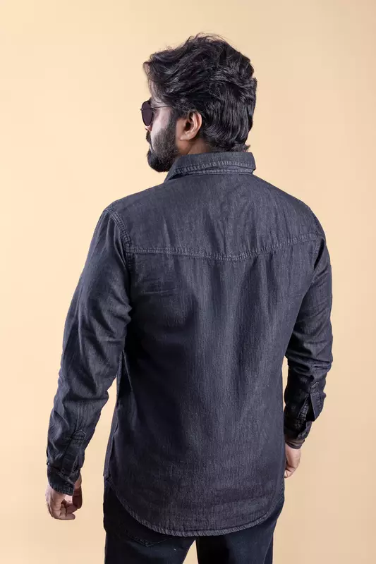 Men's Full Sleeve Chambre Shirt - Grey