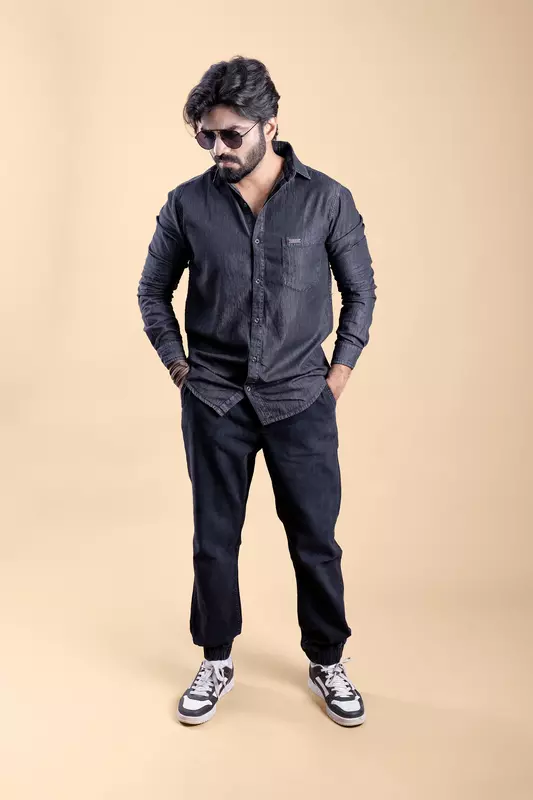 Men's Full Sleeve Chambre Shirt - Grey