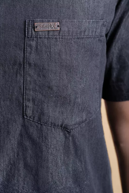 Men's Half Sleeve Chambre Shirt - Grey