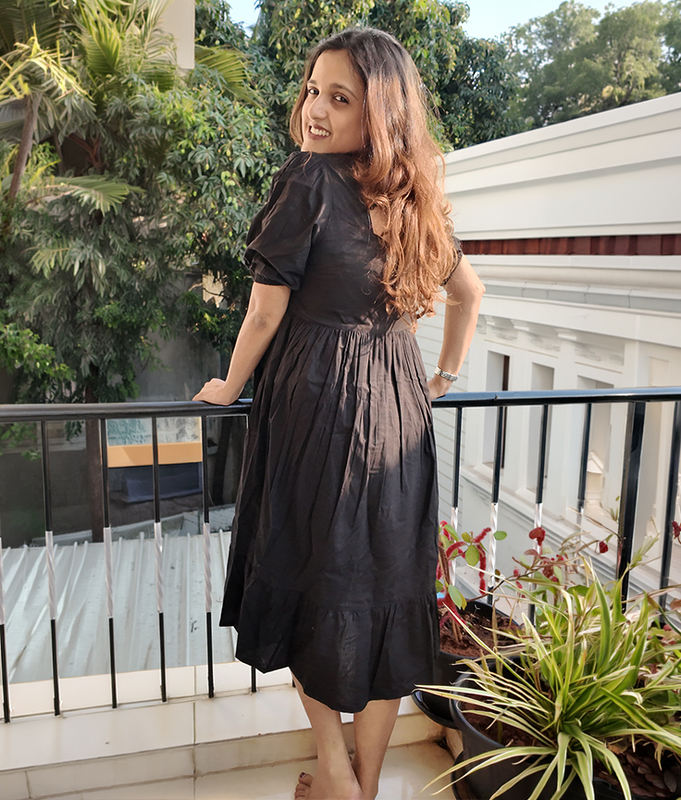 Black Embroidered Flare
