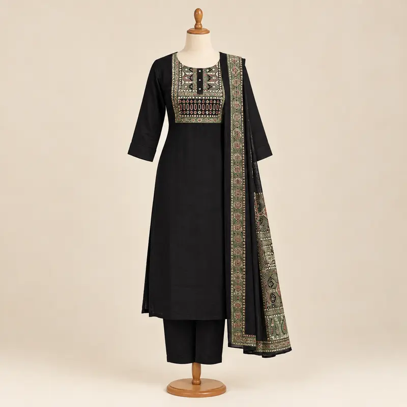 14jdblack kurthi set
