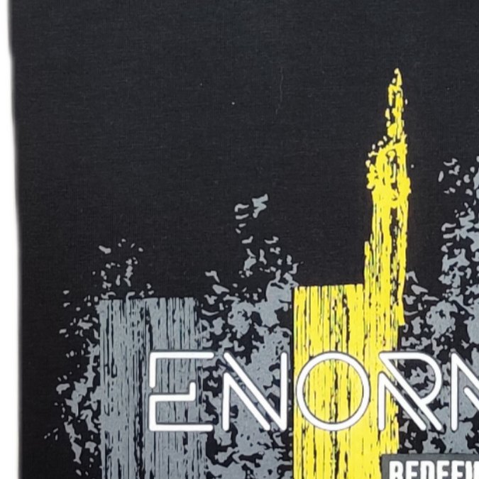 Black Printed Round Neck Tshirt