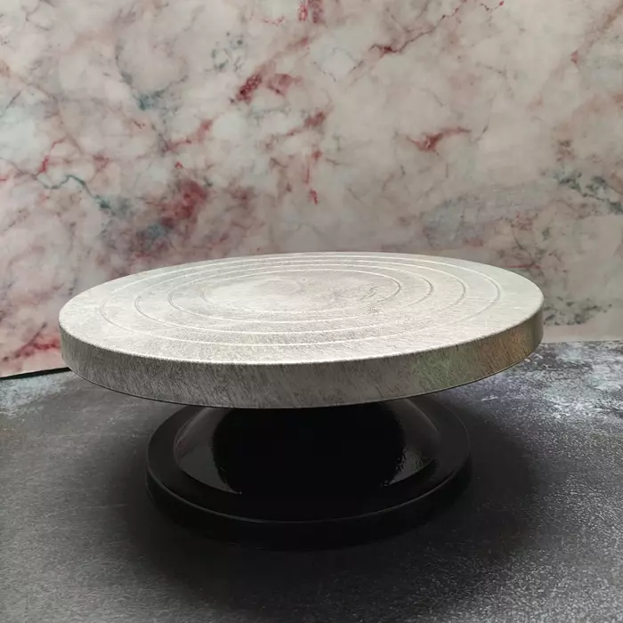 Black Silver Turn Table Heavy