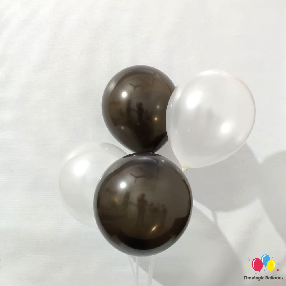 The Magic Balloons Store- Plain Black and White Metallic/Latex Balloons- Birthday/Wedding /Anniversary/Baby shower/Kids Party Decoration Balloons Pack of 30pcs – 181503