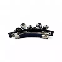 Elegant Black & White Floral Hair Barrette Clip