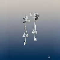 Black Butterfly Drop Earrings | Cubic Zirconia Dangle Earrings