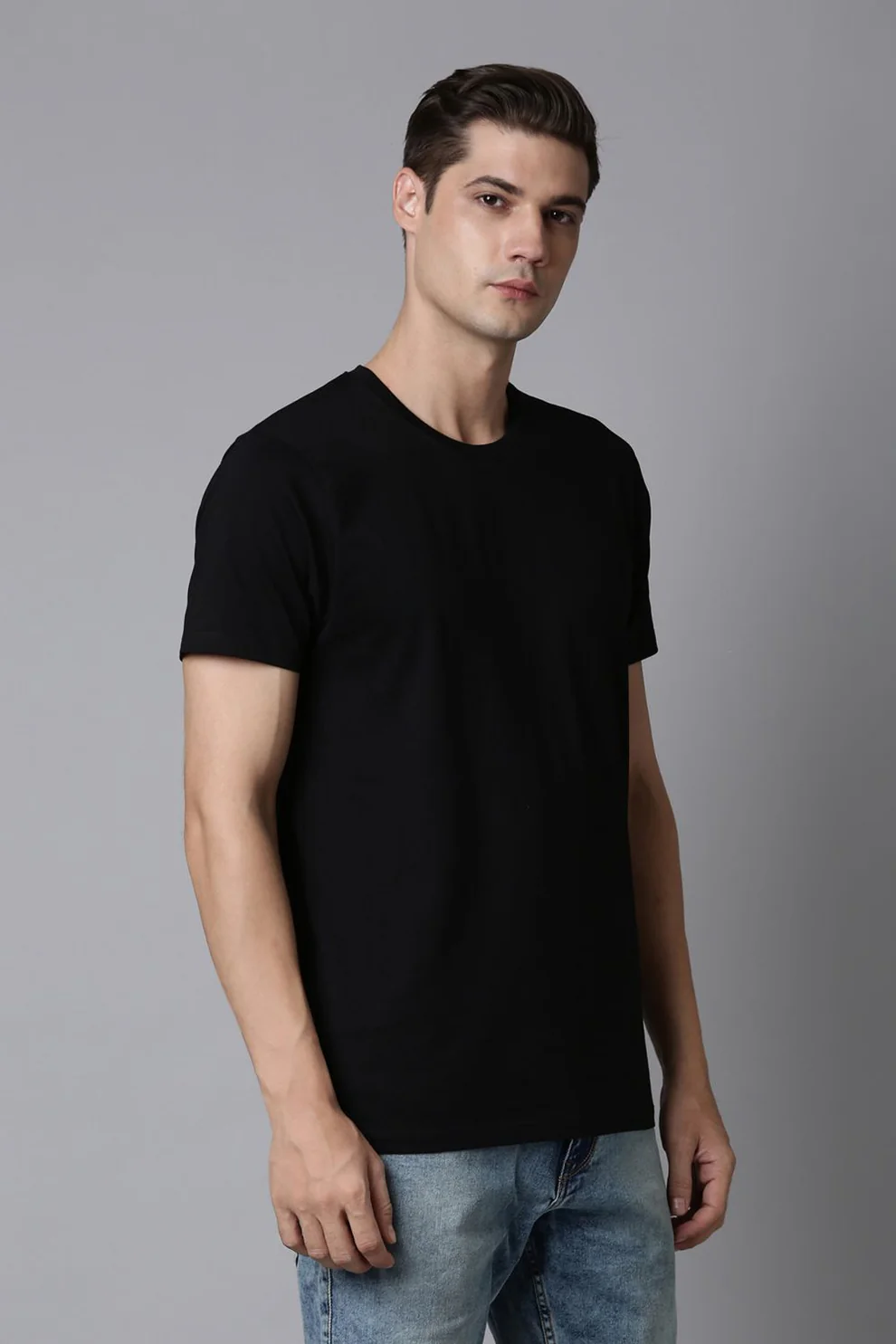 Cotton Plain Round Neck Tshirt