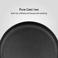 Stahl Blacksmith Signature Tawa | Cast Iron Pan for Dosas, Pancakes, Chilas, and More | Pre-Seasoned, Induction & Gas Compatible | Acacia Wood Handle