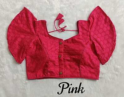 Hakoba Plain Blouse with cotton lining-Pink