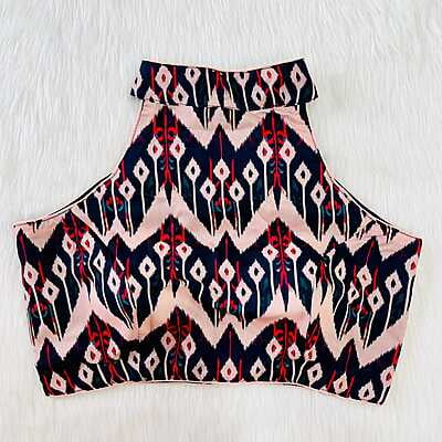 Halter Neck Blouse with cotton lining-11