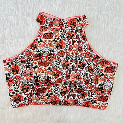 Halter Neck Blouse with cotton lining-2