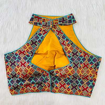 Halter Neck Blouse with cotton lining-3