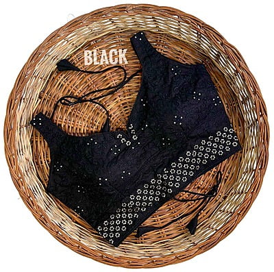 Silk Backless Blouse With Tassels-Black