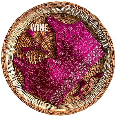 Silk Backless Blouse With Tassels-Wine