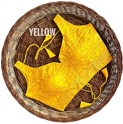 Silk Backless Blouse With Tassels-Yellow