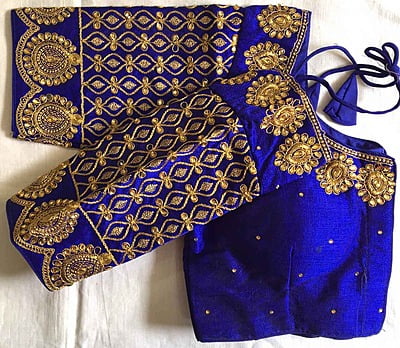 Silk Blouse With Zari Work Catalogue 1-RoyalBlue Silk Blouse With Zari Work Catalogue 1-RoyalBlue