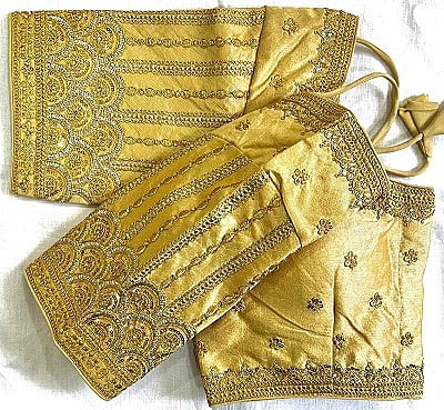 Silk Blouse With Zari Work Catalogue 2-Beige Silk Blouse With Zari Work Catalogue 2-Beige