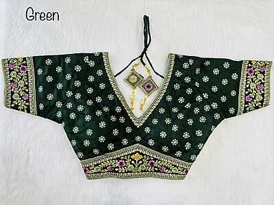 Silk Blouse With Zari Work Catalogue 3-BottleGreen Silk Blouse With Zari Work Catalogue 3-BottleGreen