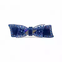 Elegant Blue Bow Crystal Hair Barrette Clip