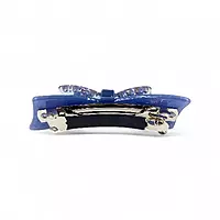 Elegant Blue Bow Crystal Hair Barrette Clip