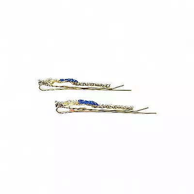 Sparkling Blue Butterfly Crystal Hair Clips (Set of 2)
