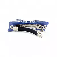 Elegant Blue Bow Crystal Hair Barrette Clip