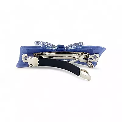 Elegant Blue Bow Crystal Hair Barrette Clip