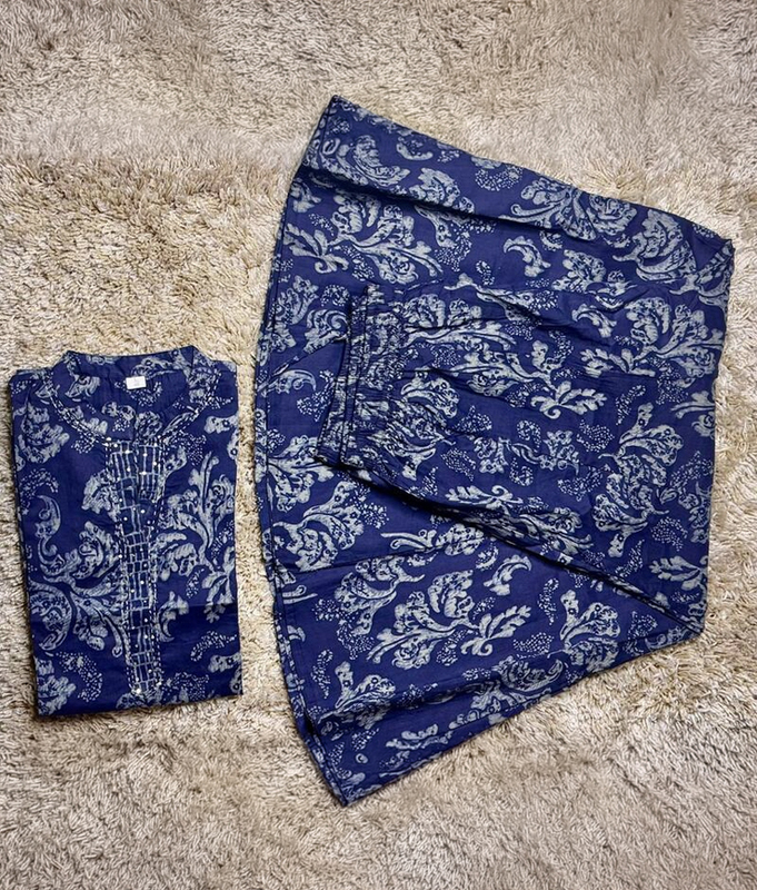 Blue Blossom Kurta Set